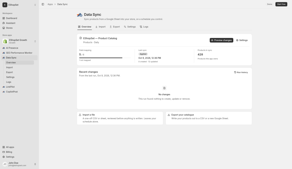 Data Sync screenshot